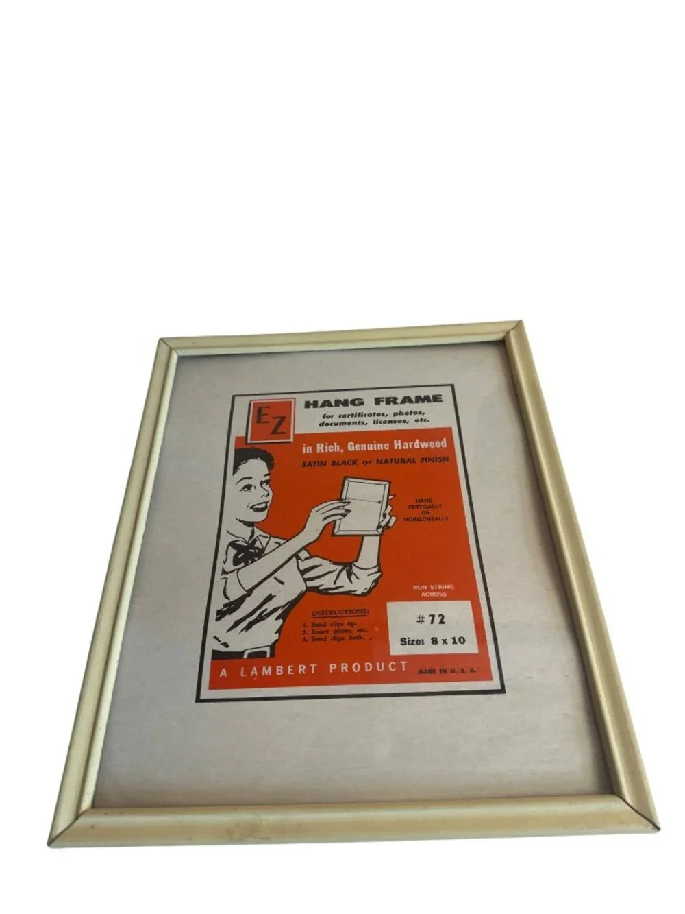 Vtg MCM Picture Frame Natural Wood 8” X 10